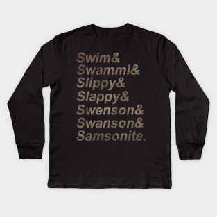 Swim Swammi Slippy Slappy ... Kids Long Sleeve T-Shirt